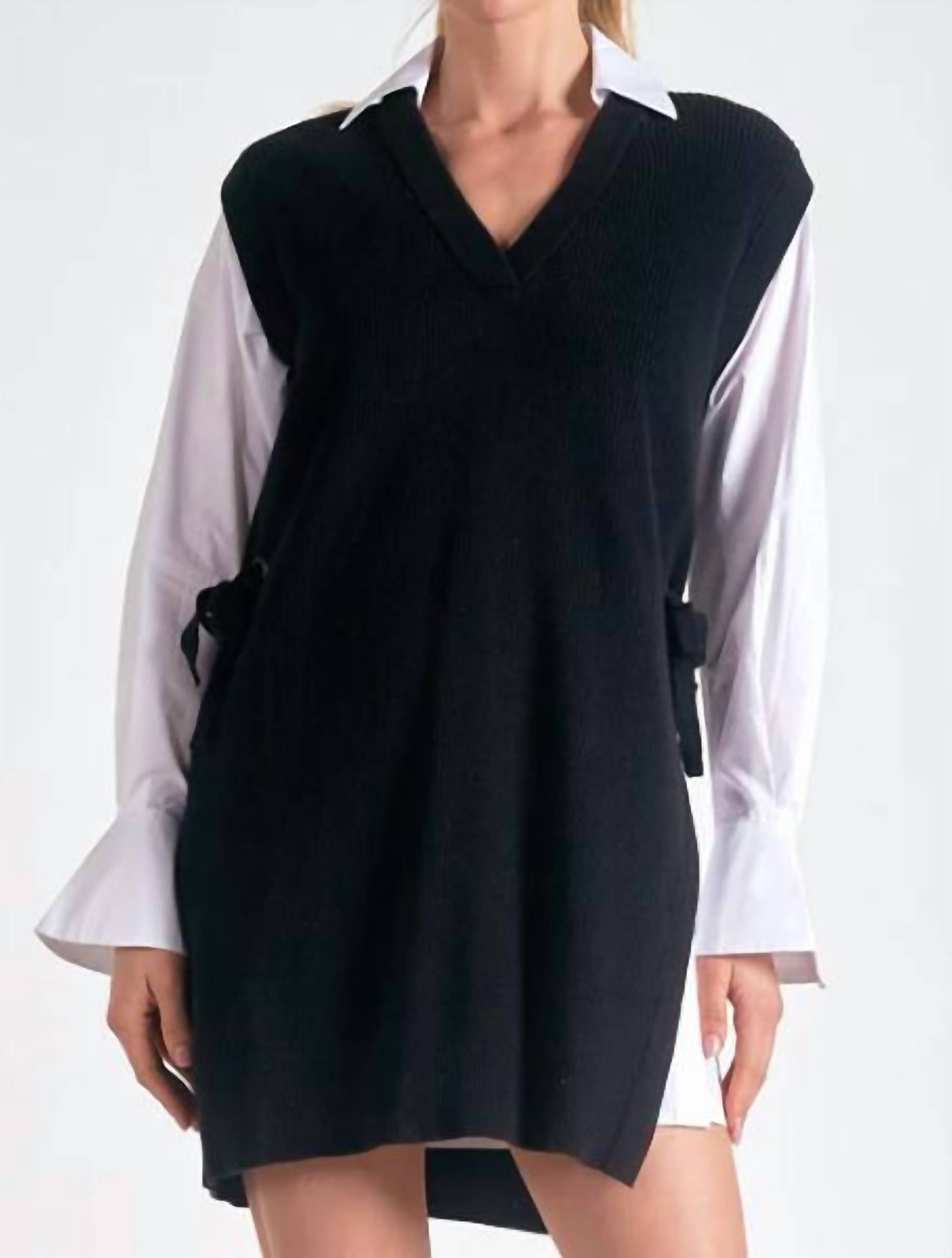 Elan - Women's Twofer Sweater Tunic Dress