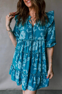 Umgee - Half Tiered Ruffle Mini Dress