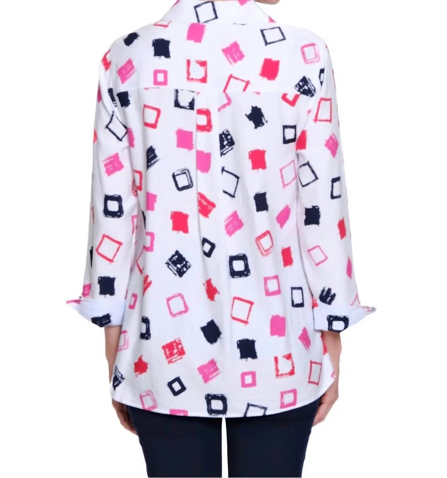 Multiples - Flounce Sleeve Button Front Shirt