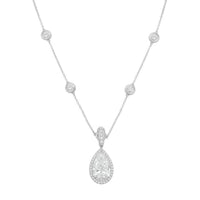 Diana M Jewels - Women's Pear & Round Lab-Grown Diamond Pendant Necklace (2.00 Ct) - Classic