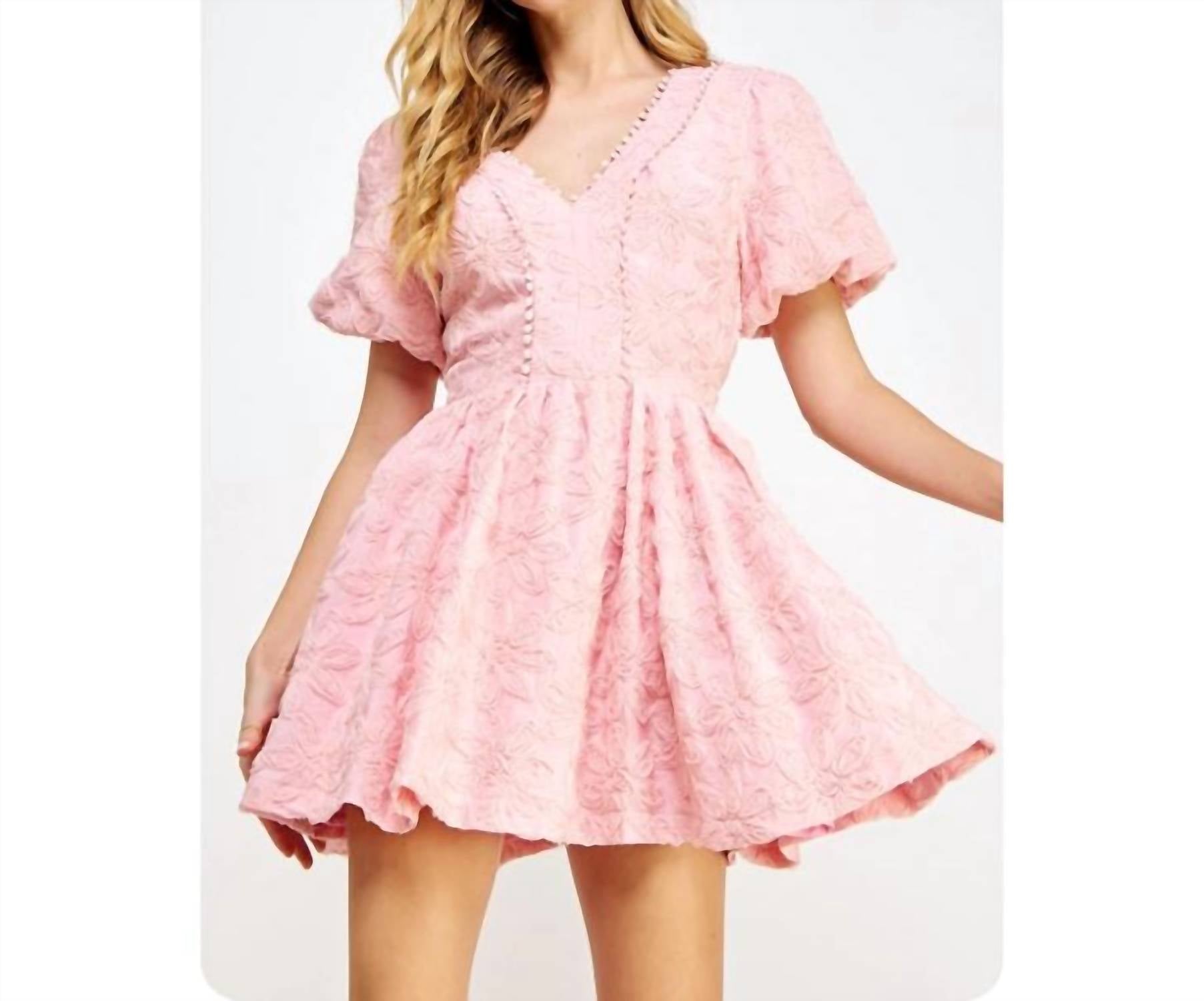 Strut & Bolt Women's Peony Floral Mini Dress in pink - women's dress