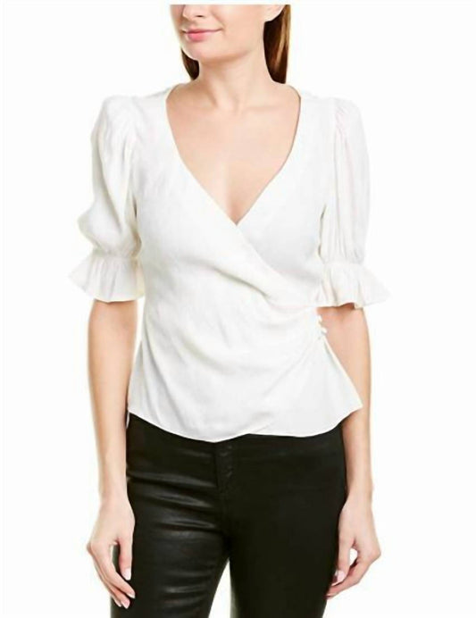 Cinq A Sept - Theo Jacquard Wrap V Neck Blouse