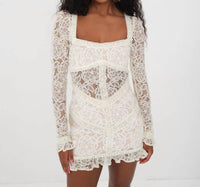 for Love & Lemons Cleo Mini Dress in white - women's dress - alternate view