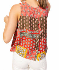 Escape By Habitat - Button Back Patchwork Paisley Tank