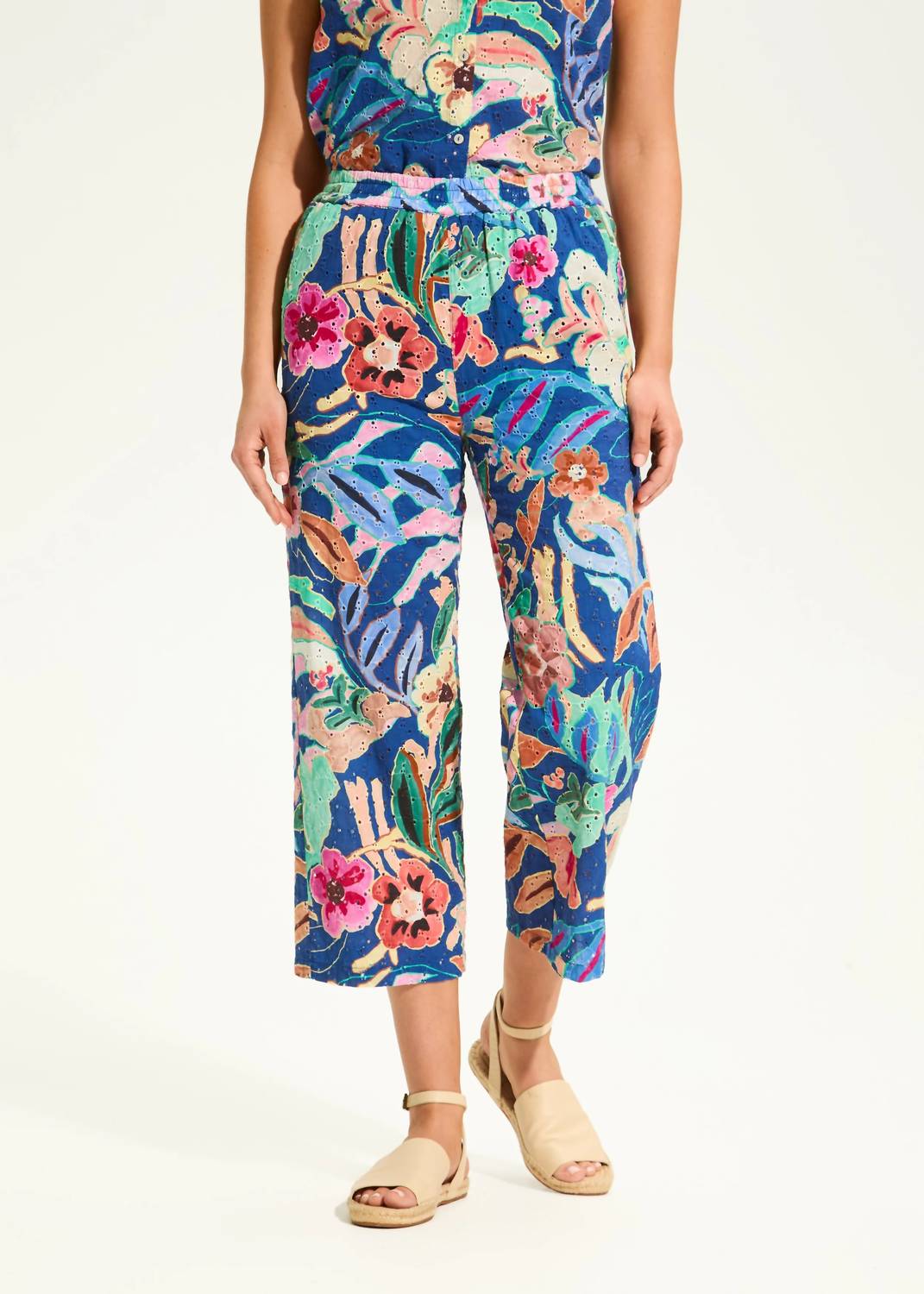 Fdj - Emmy Eyelet Pull-on Crop Wide Leg Pant