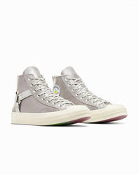 Converse Unisex Chuck 70 Pride Hi Top Sneakers in silver - women's sneaker - detail view