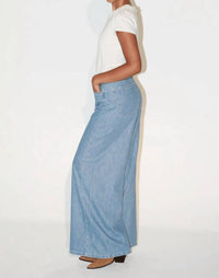 ETICA Lauren Wide Leg Pant in blue sky - women's pants - detail view