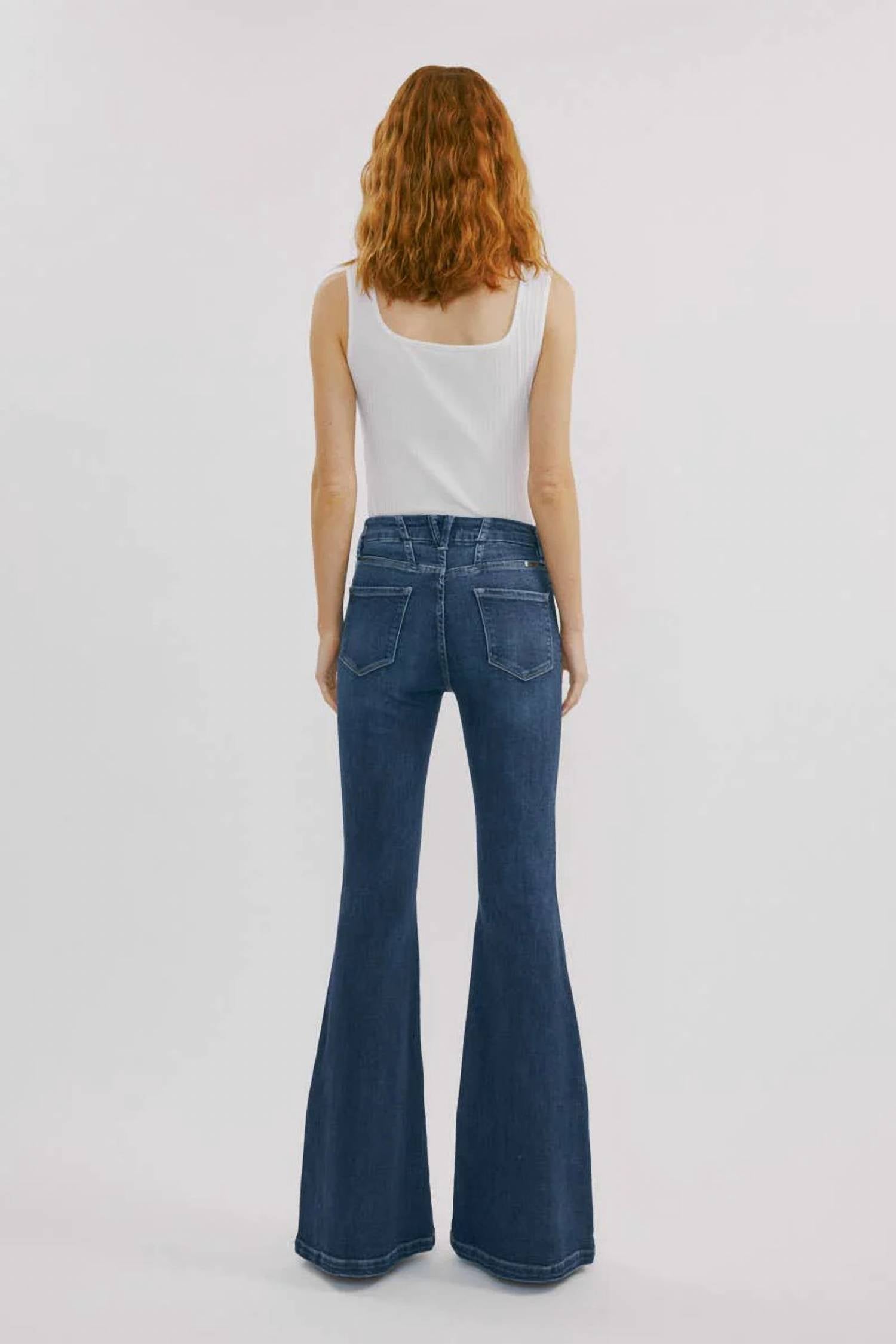 Kancan - High-rise Super Flare Western Jeans
