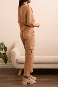 Tribal - Faux Suede Drop-shoulder Jacket