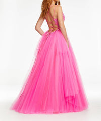 Ashleylauren - Spaghetti Strapped Tulle Prom Dress