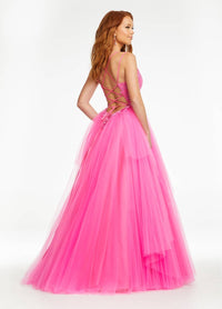 Ashleylauren - Spaghetti Strapped Tulle Prom Dress