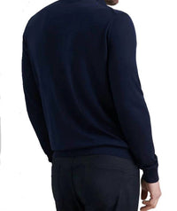 PETER MILLAR Dorset Sweater Polo in navy - men's long sleeve top - detail view