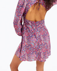 For Love & Lemons - TONYA OPEN-BACK LONG SLEEVE MINI DRESS