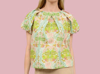 Ivy Jane - Print Pleated Neck Top