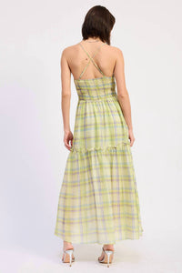 Emory Park - Plaid Smocked Maxi Dress