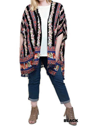 Kori - Back Crochet Patch Kimono Jacket