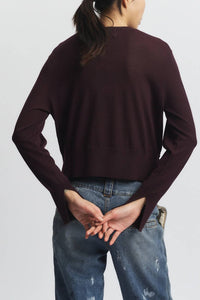 Saint Art Elodie Layered Crewneck Sweater in grape - women's sweater - alternate view