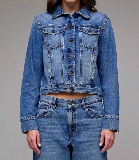 Hidden - Pearl Embellished Trucker Jacket