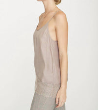 Brochu Walker Lai Silk Cami Top in dusty rose - women's shirt - detail view