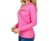 White Birch - Long Sleeve Knit Keyhole Top - Plus