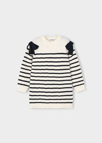 Mayoral - Girl's Striped Bow Sweater Dress