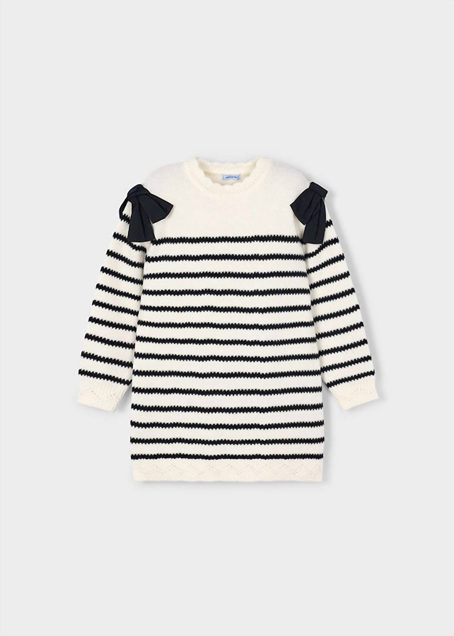 Mayoral - Girl's Striped Bow Sweater Dress