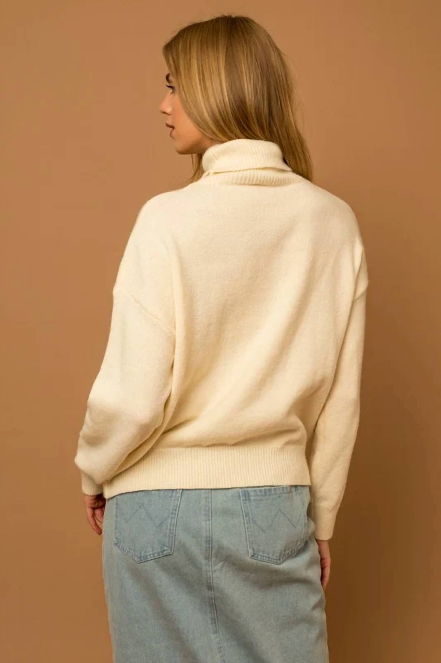 Fashion District La - Turtleneck Long Sleeve Sweater