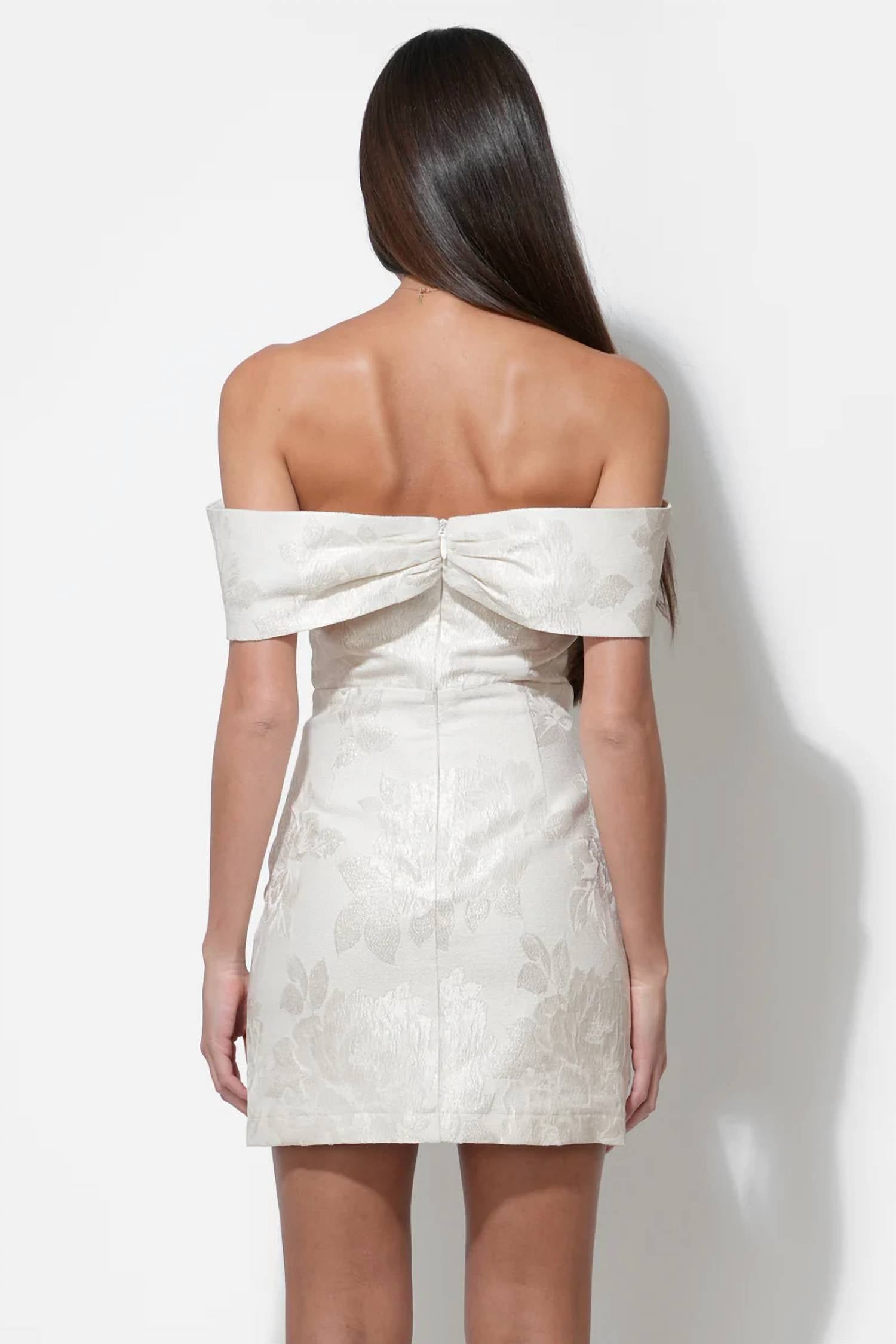 Adelyn Rae - Alice Off Shoulder Jacquard Mini Dress