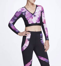 Marchesa Athleisure - Louisa Long Sleeve V-neck Top