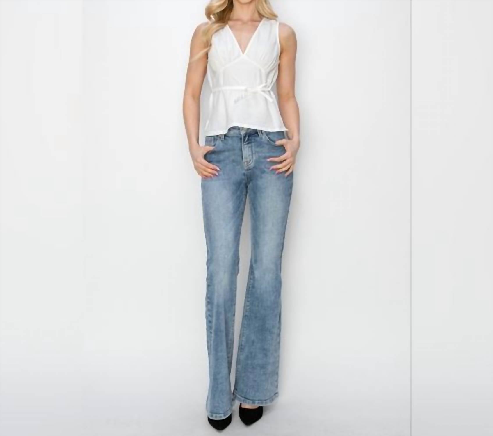Risen - Mid Rise Bootcut Wide Jeans