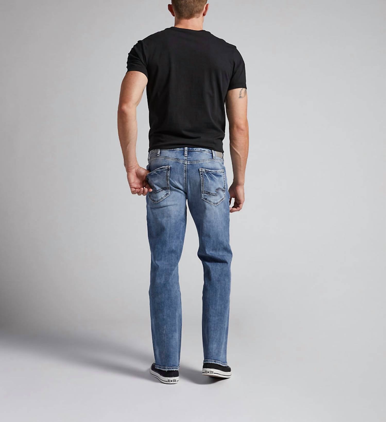 Silver Jeans Co Zac Relaxed Fit Straight Leg Jeans in indigo 1 - men's jeans - alternate view