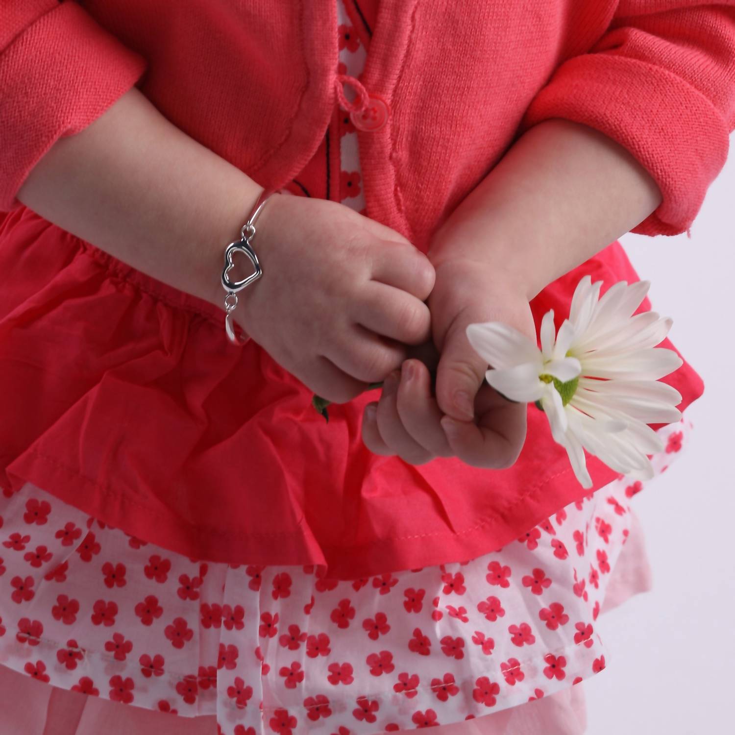 Cherished Moments - Kid's Girls Ava Open Heart Bangle Bracelet