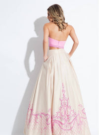 Rachel Allan - Two-piece Strapless Mikado Prom Gown