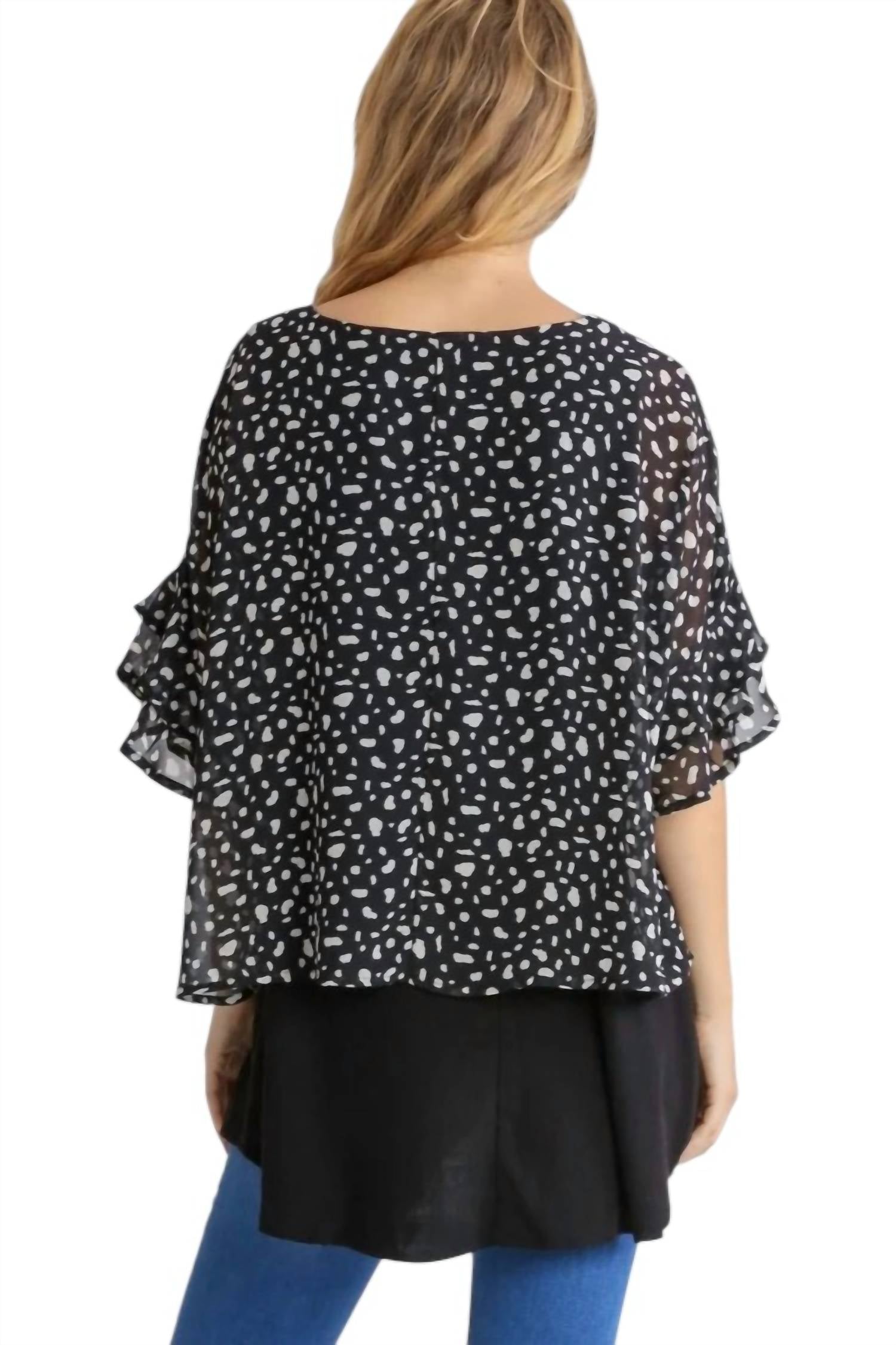 Umgee - Animal Print Chiffon Layered Overlay Top
