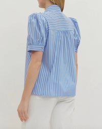 Entro - Striped Tie Neck Top