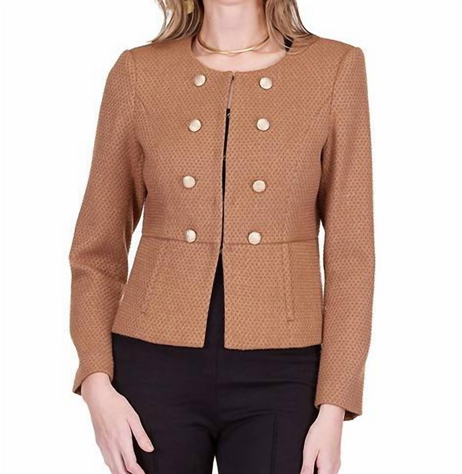Jade Ken Cinch Waist Jacket in camel - women's jacket