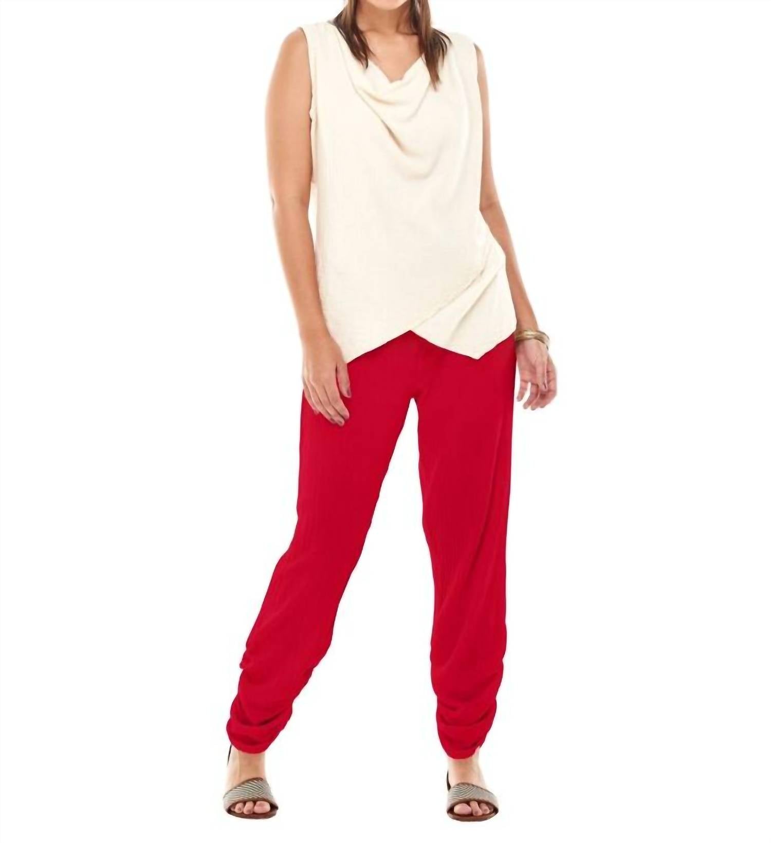 Oh My Gauze! Essie Pant in crimson - women's pants