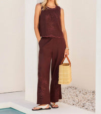 Fifteen Twenty - Women's Zora Embroidered Ankle Pants
