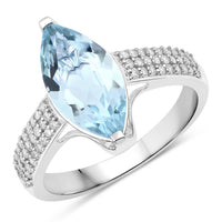 Diana M Jewels - Women's Marquise Natural Aquamarine Fashion Ring (2.09 Ct) - Classic Plus