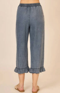 Cozy Co. - Ruffle Chambray Capri