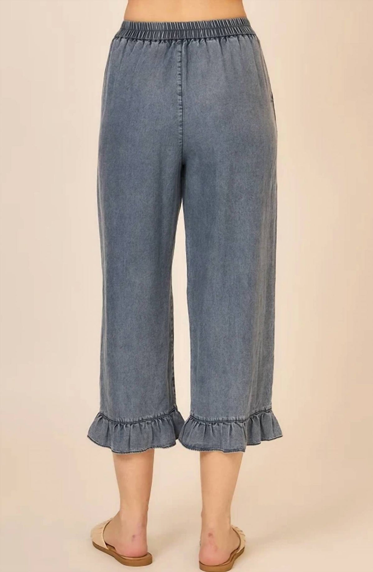 Cozy Co. - Ruffle Chambray Capri