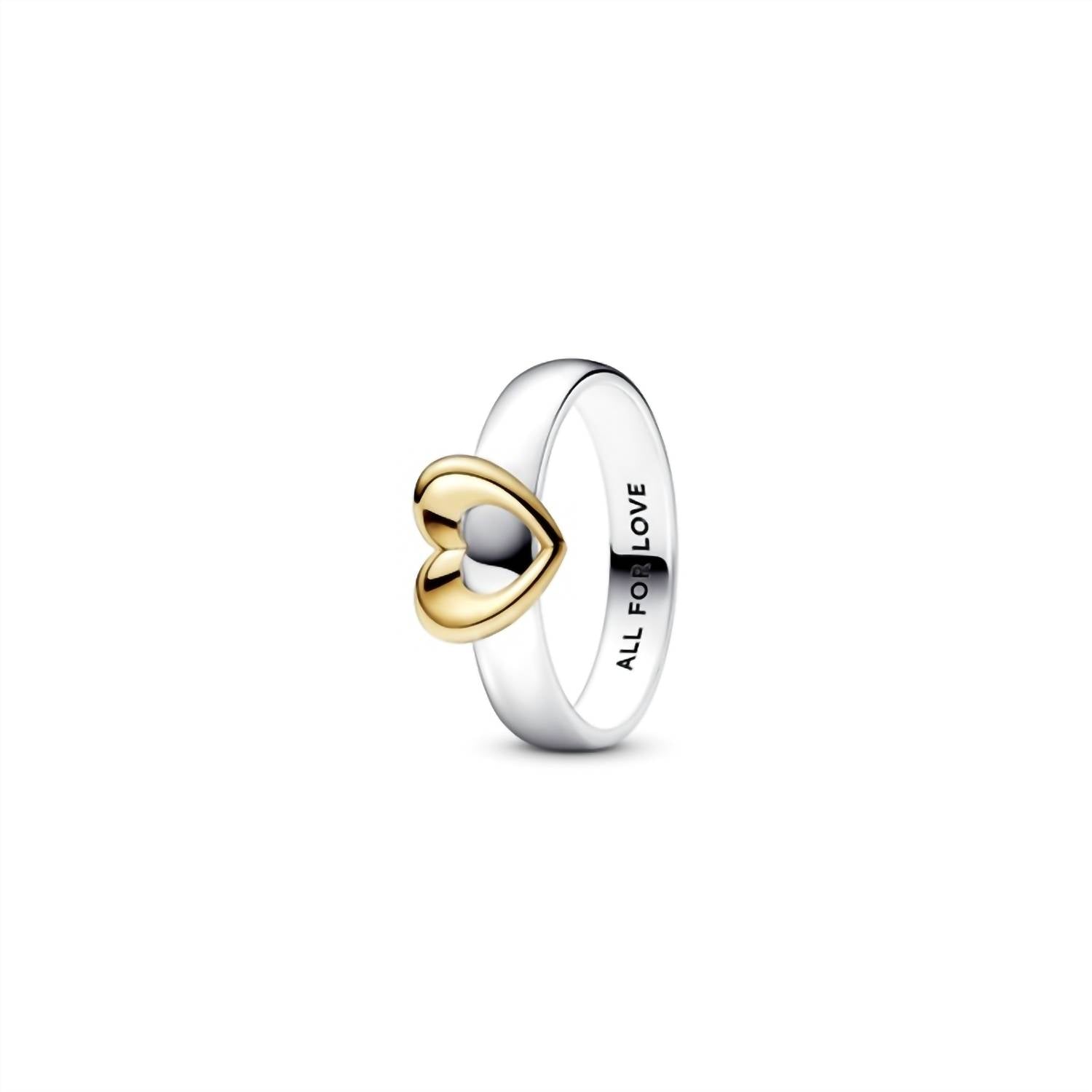 Pandora - Women's Radiant Two-tone Sliding Heart Ring