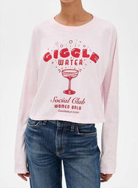 ASKK NY Crop Long Sleeve Top in giggle water - women's long sleeve top