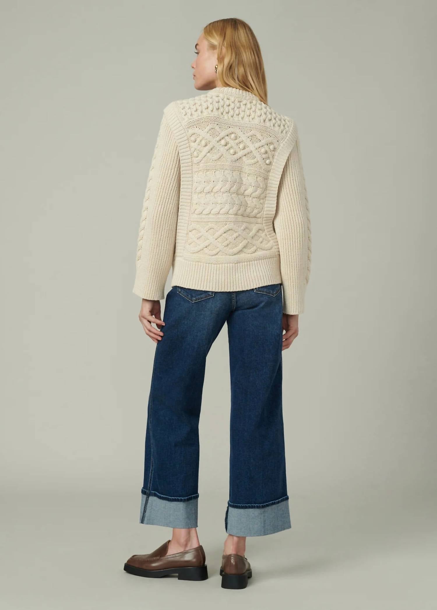 Joe's Jeans Trixie Trouser Wide Cuffs Jeans in double down - women's jeans - detail view