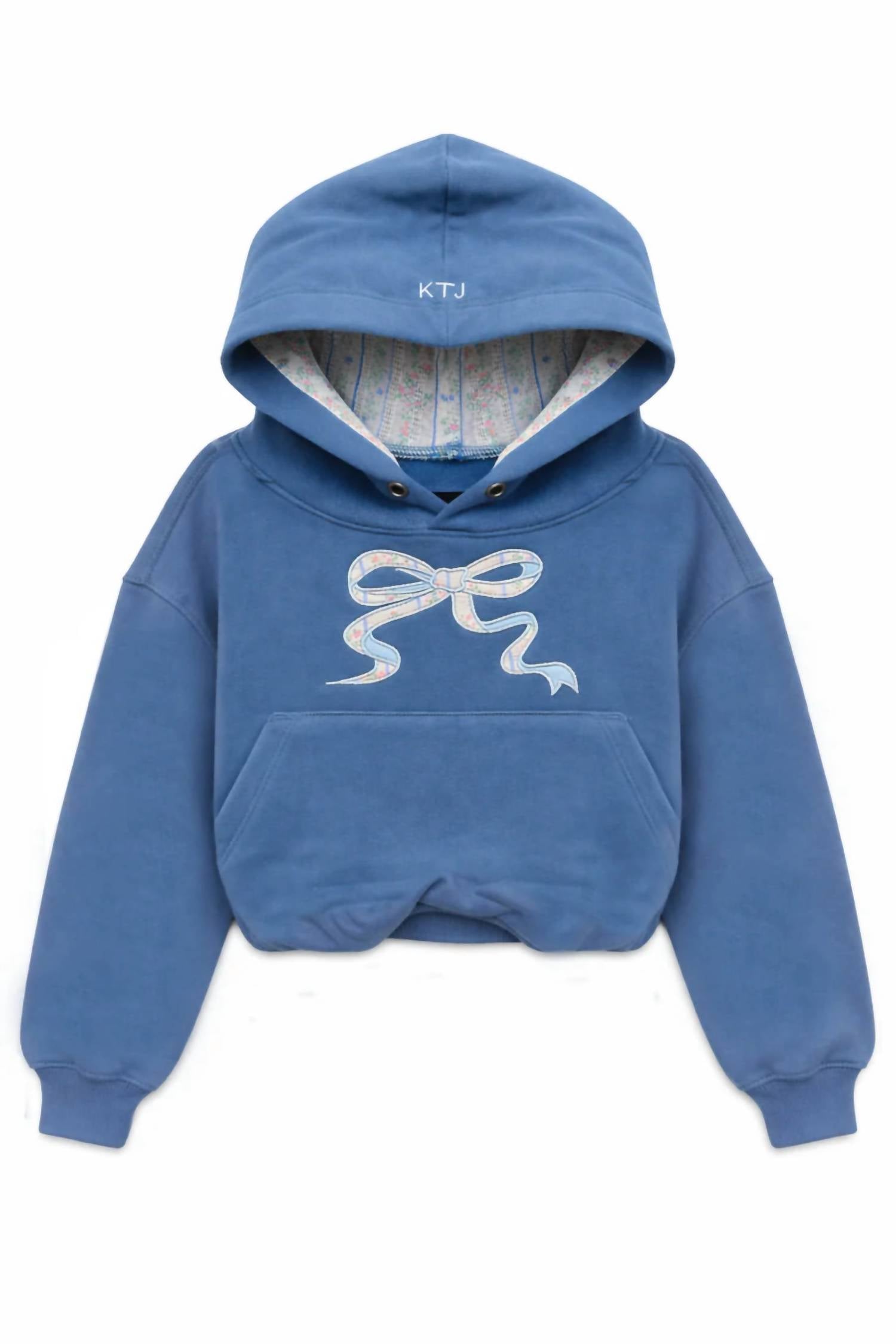 Katie J NYC Ryan Hoodie in blue - kids' shirt - alternate view