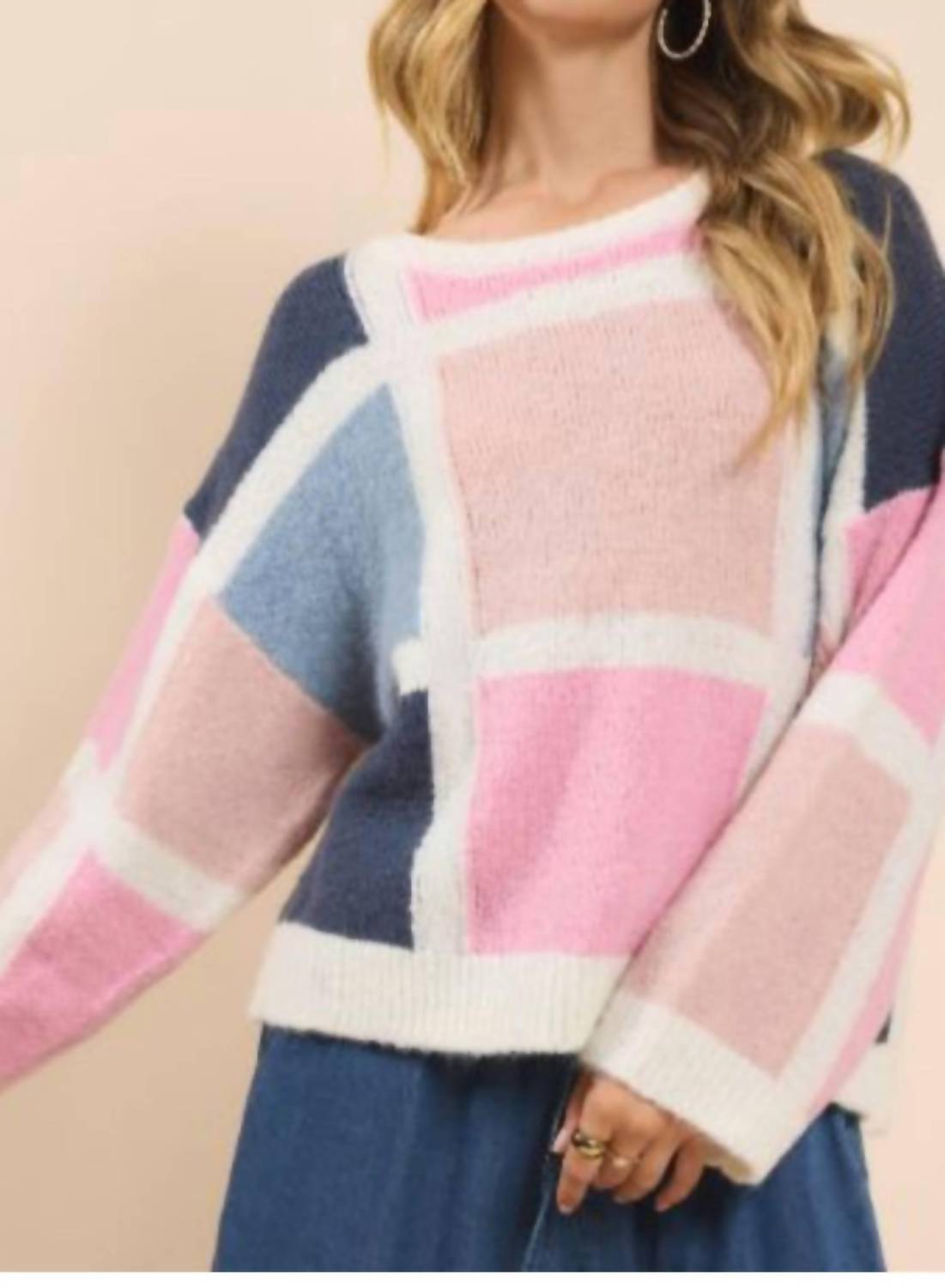 Sadie & Sage Women's Candy Sweater Top in multi - women's sweater
