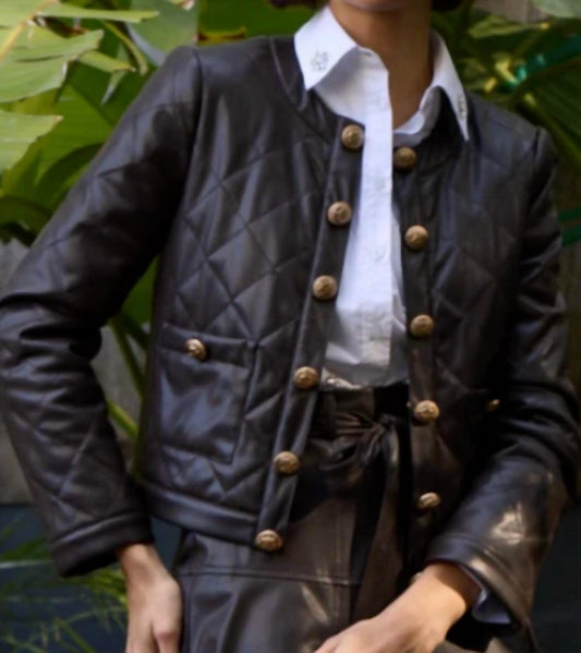 Stellah - Vegan Leather Quilted Jacket