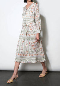 Greylin - Reese Flowy Scarf Print Midi Dress
