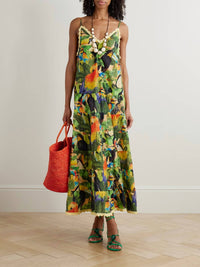 Farm Rio - Bird Leaves Long Dress
