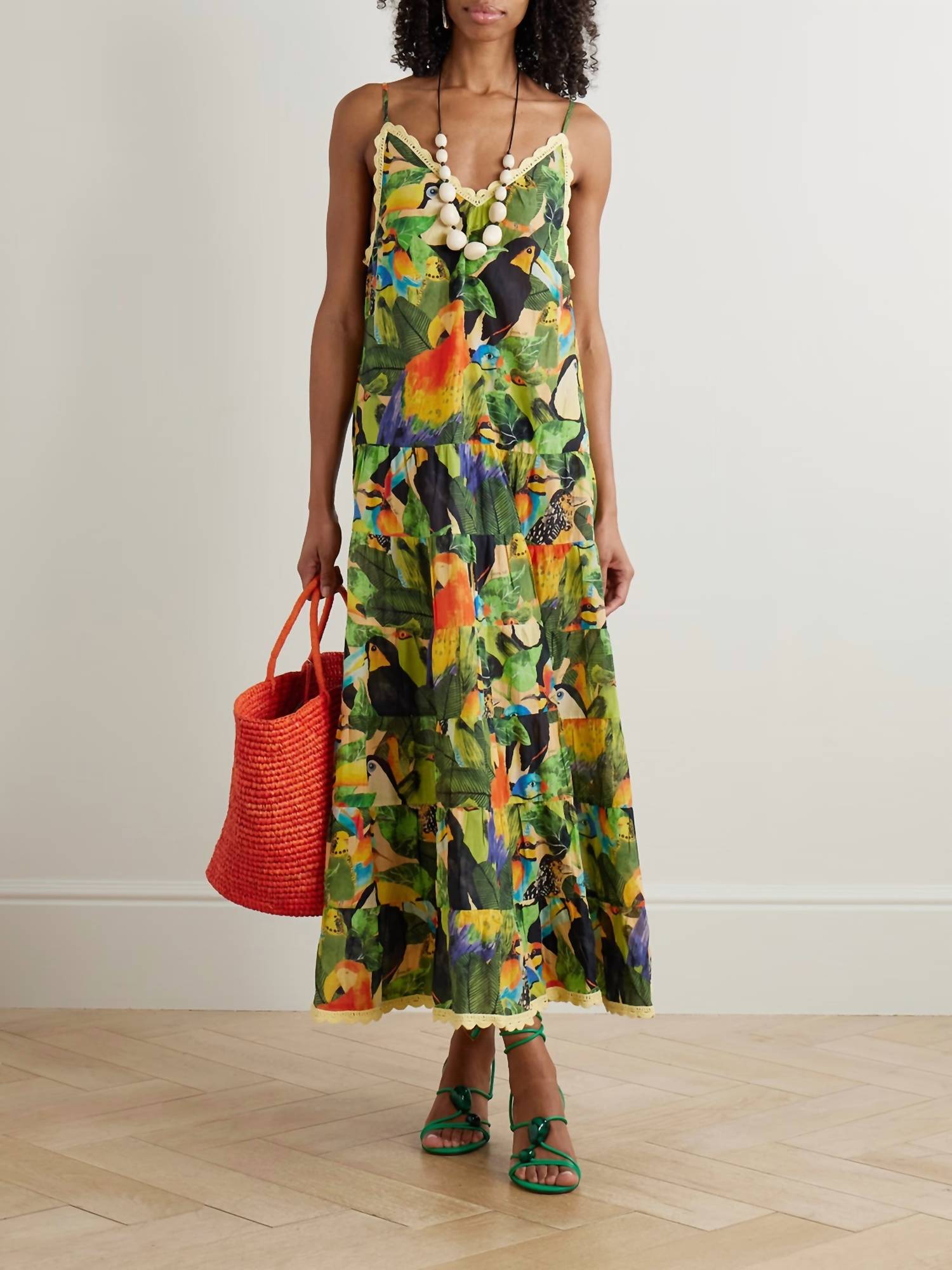 Farm Rio - Bird Leaves Long Dress